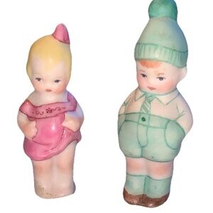 Charlotte Frozen Penny Dolls Vintage, Pair, 1.5" Bisque